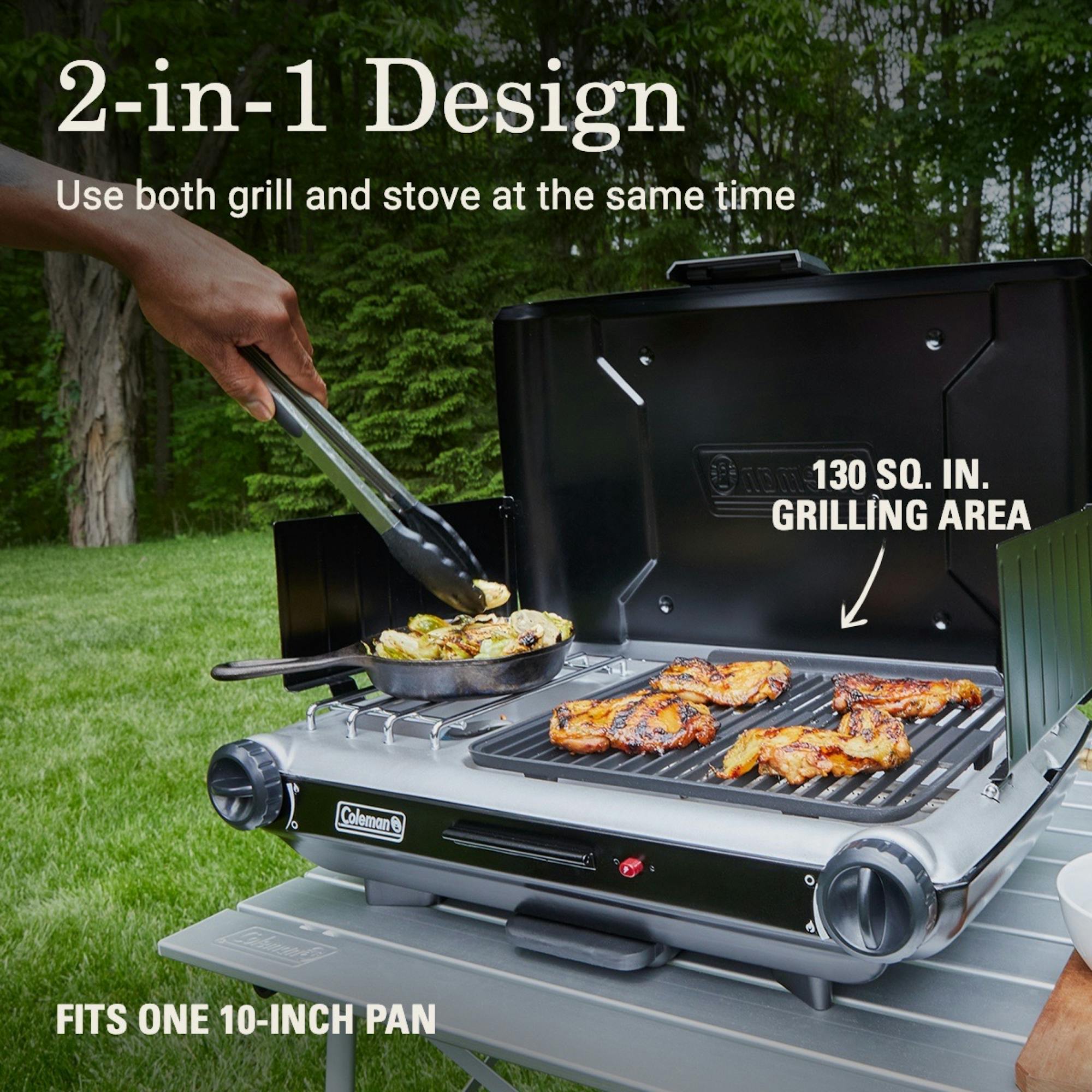 Classic 2-in-1 Camping Grill/Stove, Black | Coleman