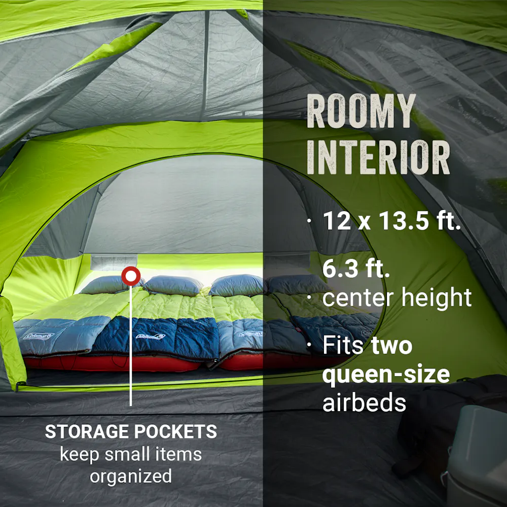 Skydome™ 8-Person Camping Tent with Screen Room, Rock Grey | Coleman