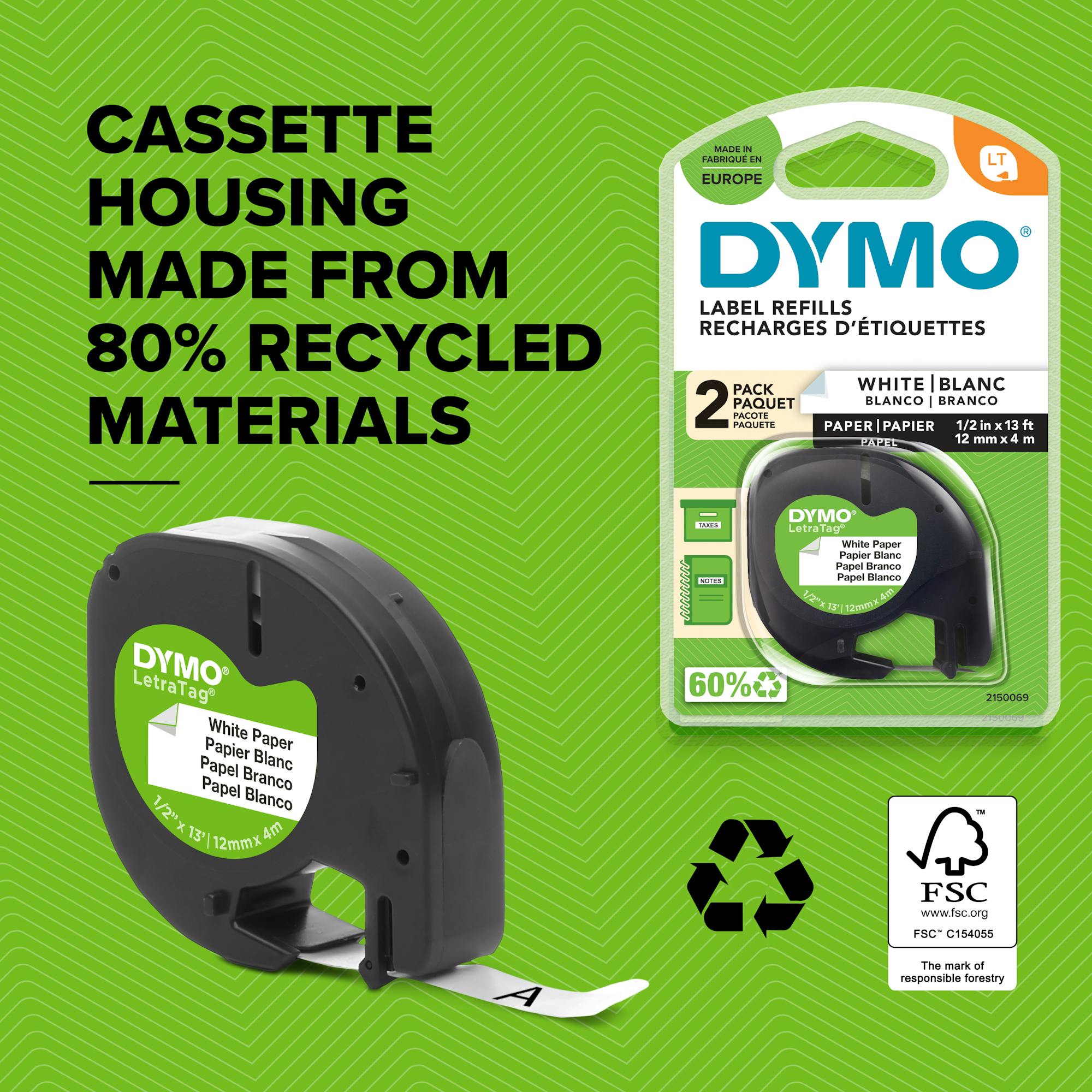 Vhbw 10x Rubans Compatible Avec Dymo LetraTag LT-100H, LT-100T, QX50, XR Imprimante D'étiquettes - Foto 4