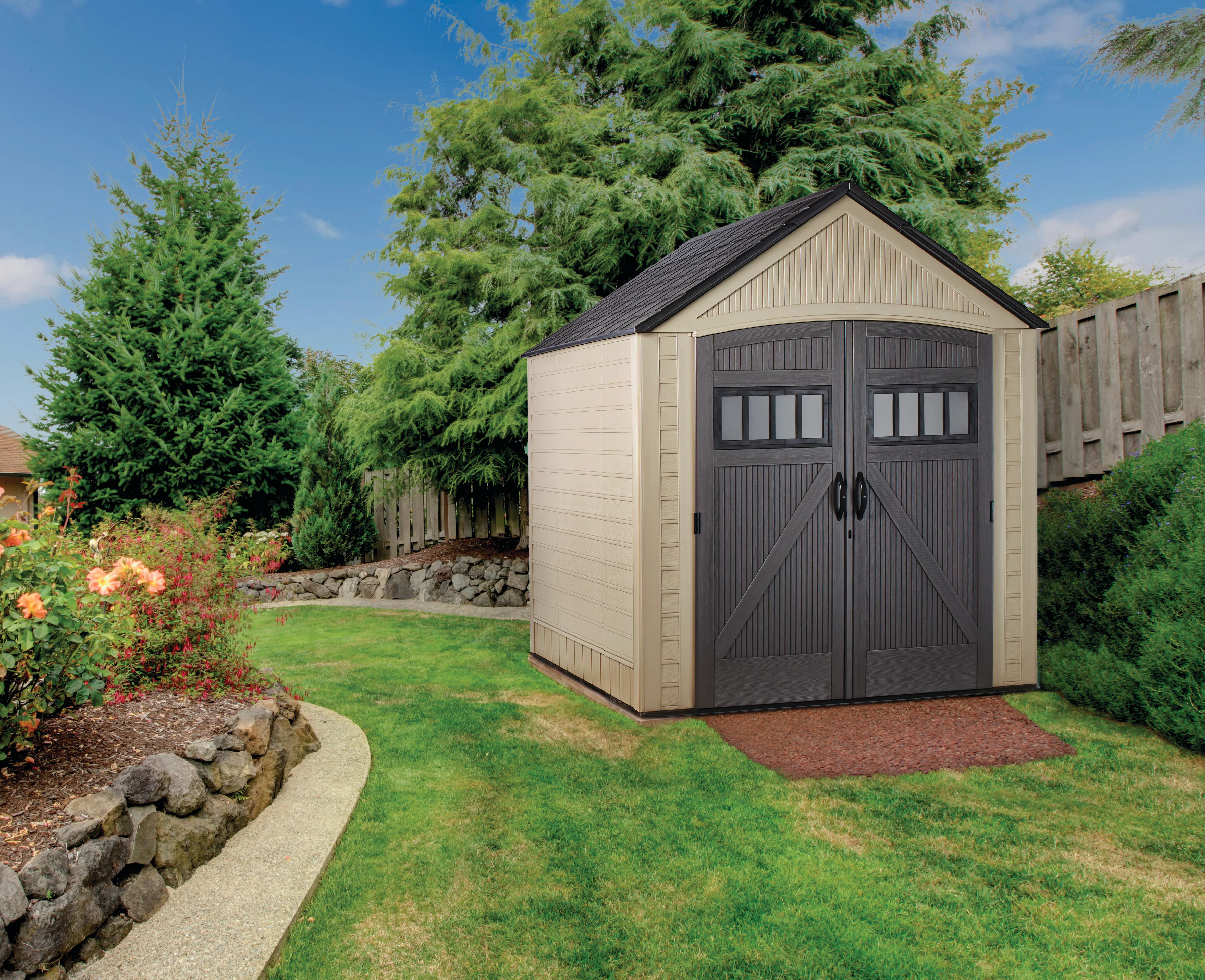 Rubbermaid Shed Rubbermaid Slide Lid Outdoor Storage Shed SKU#RHP3752