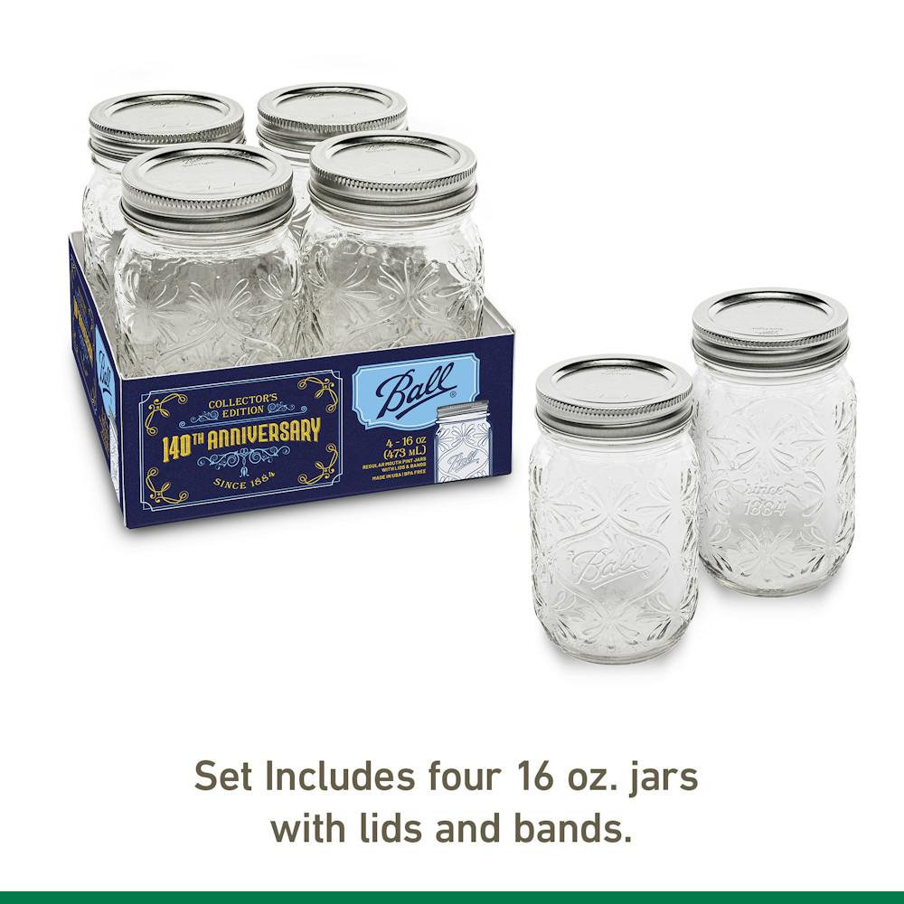 Ball® Regular Mouth 16oz Pint Mason Jars, 140th Anniversary