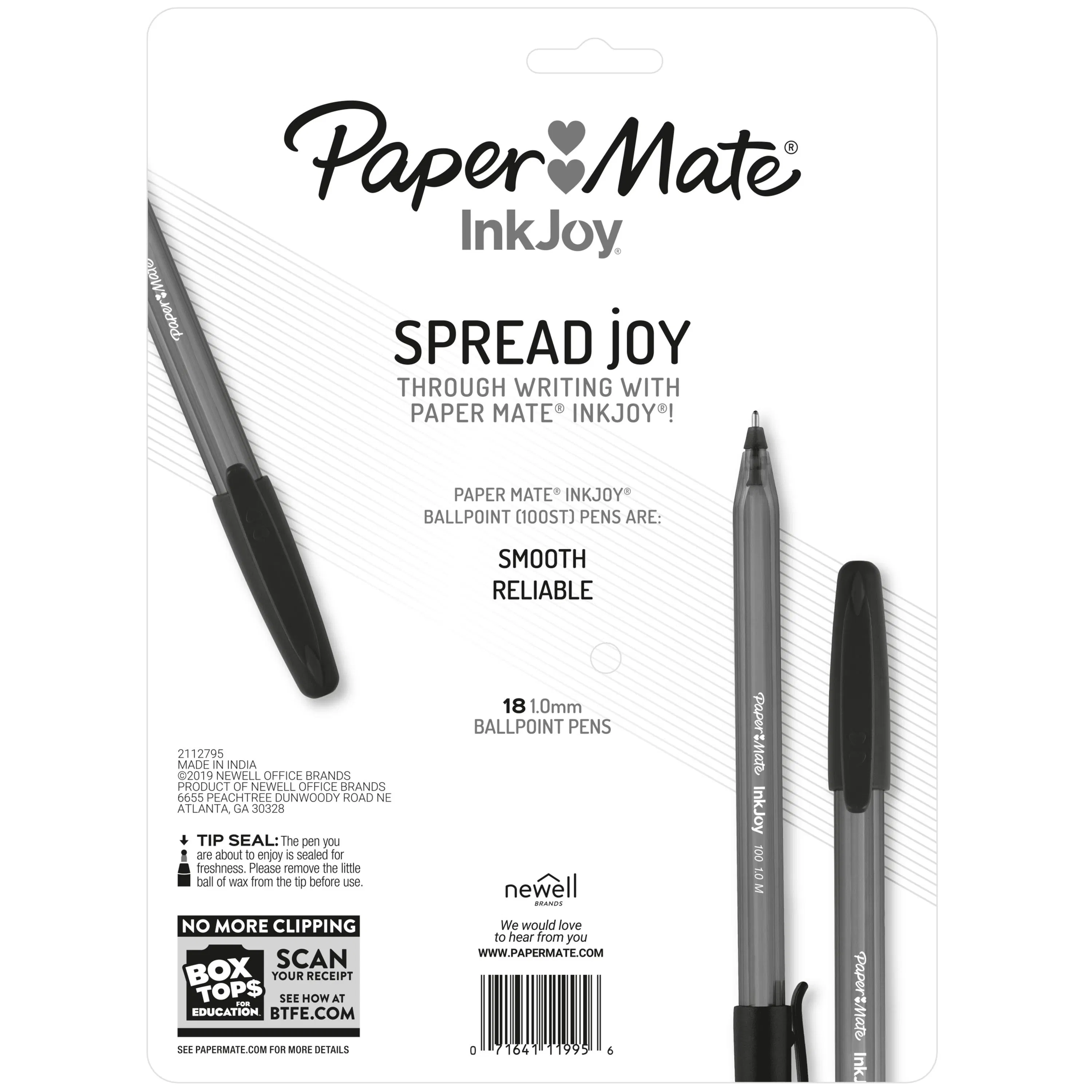 Paper Mate InkJoy Ballpoint Pens, 12 Pack Red – Medium Point 1.0mm, Smooth Writing, Vivid Ink