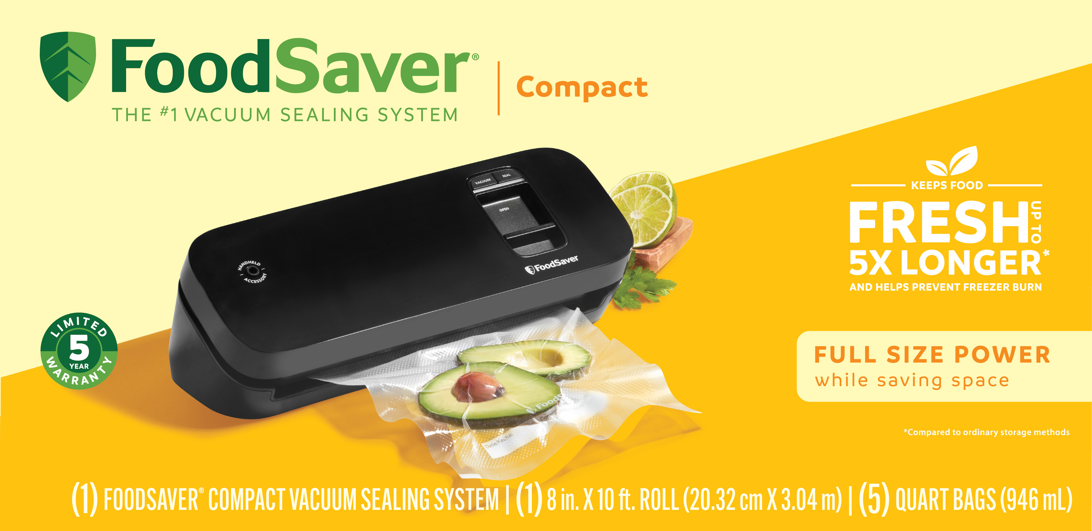 FoodSaver SpaceSaving Food Vacuum outlet Sealer