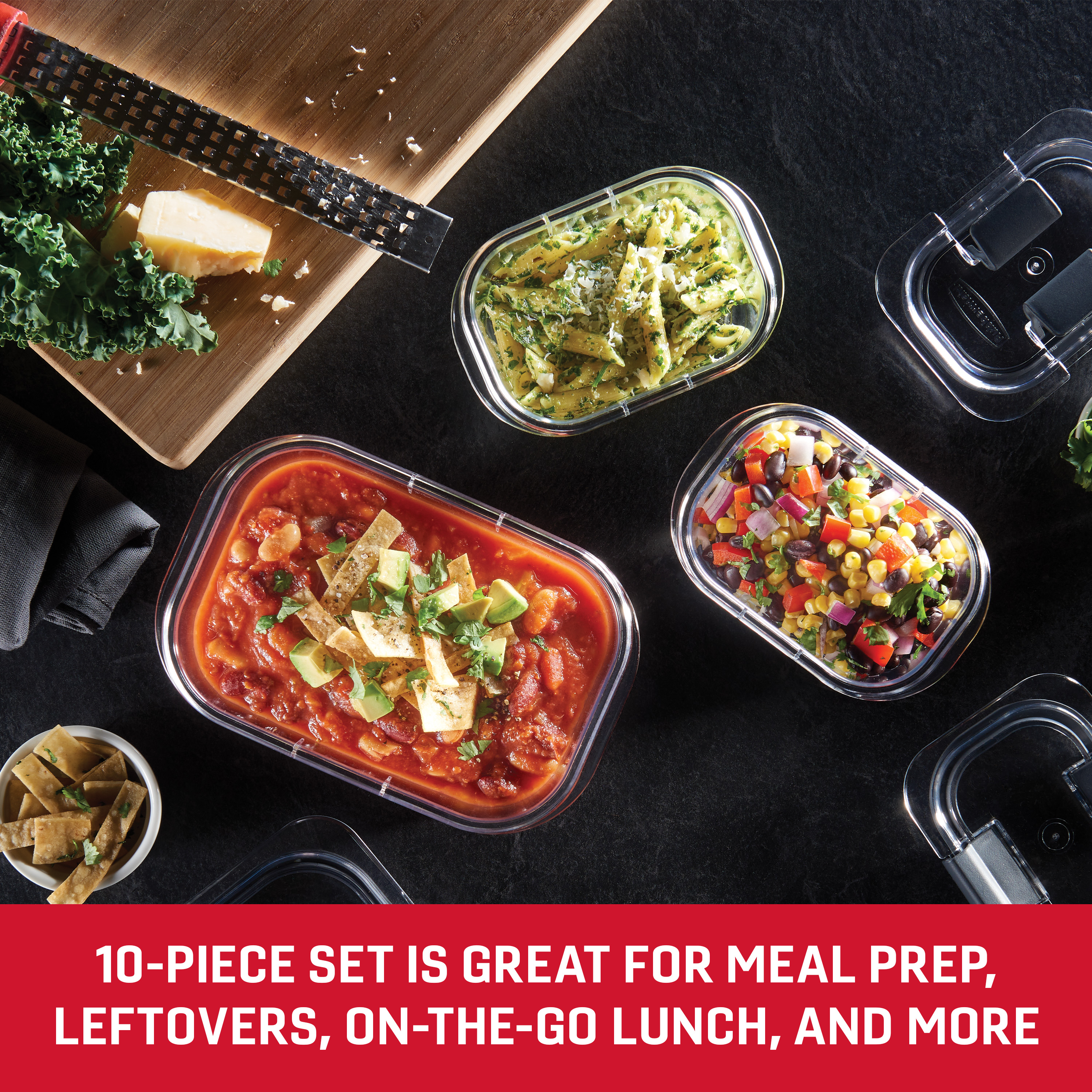 Rubbermaid Brilliance® 10-Piece Set, Leak-Proof and Clear Food