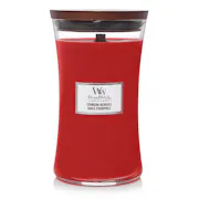 crimson berries large candle