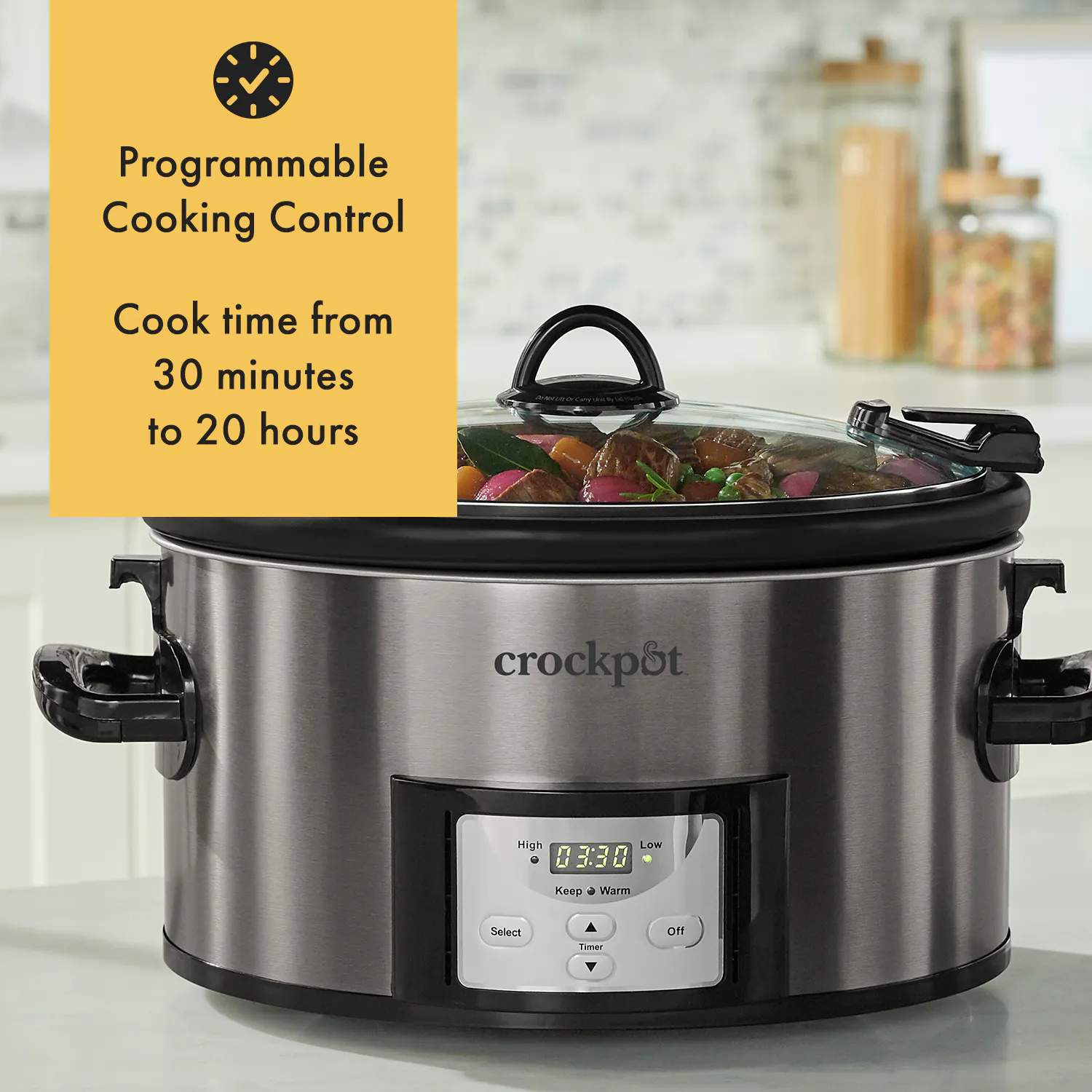 Crock-Pot® 7-Quart Easy-to-Clean Cook & Carry® Slow Cooker, Black