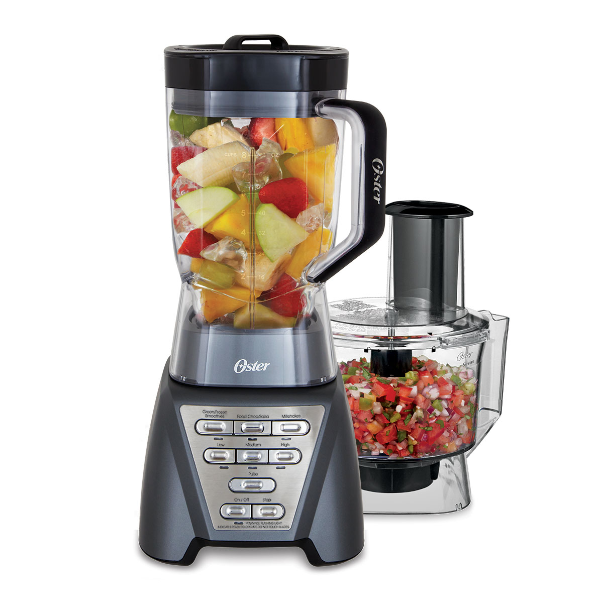 Oster® Pro 1200 Blender with 3 Pre-Programmed Settings and 5-Cup Food  Processor, Gray | Oster