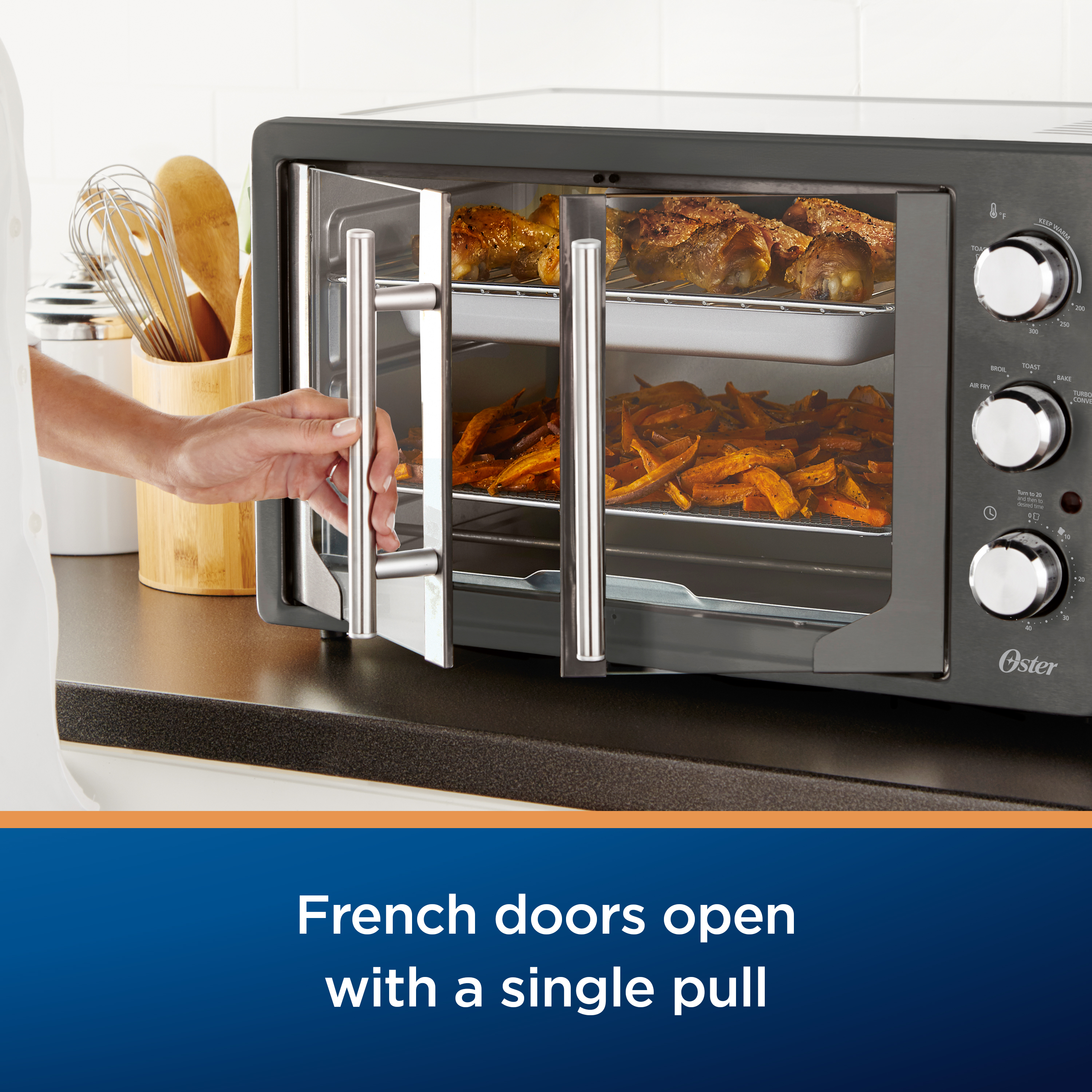 OSTER DIGITAL FRENCH DOOR TOASTER CONVECTION OVEN sale BROILER