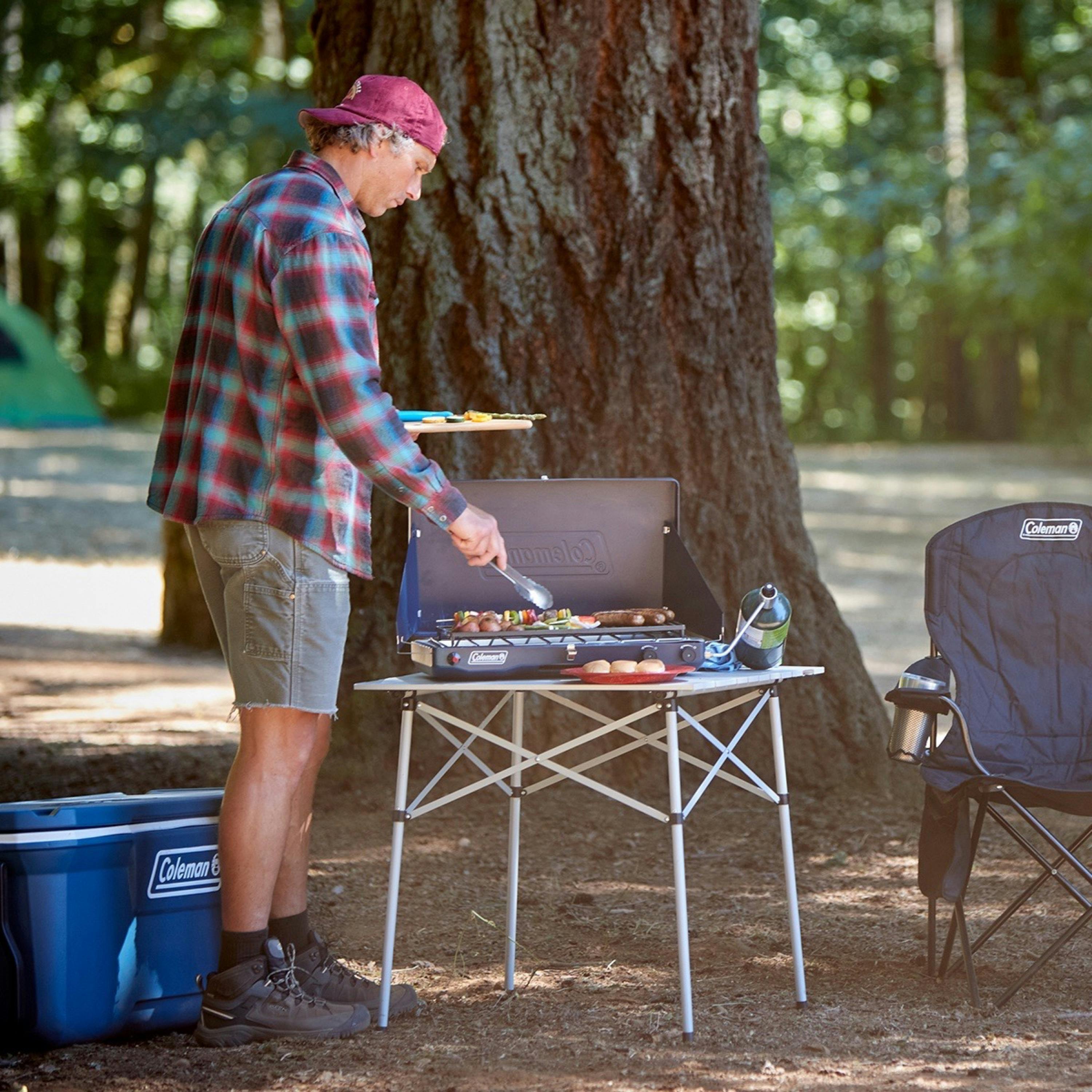 バーベキュー・調理用品 Coleman Detachable Stove 445A700J Deluxe Tabletop Propane 2-in-1 Grill/Stove, 2-Burner | Coleman