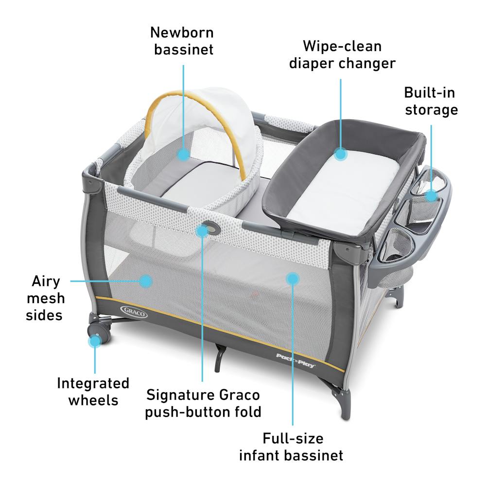 Graco fashion playard with newborn napperstation