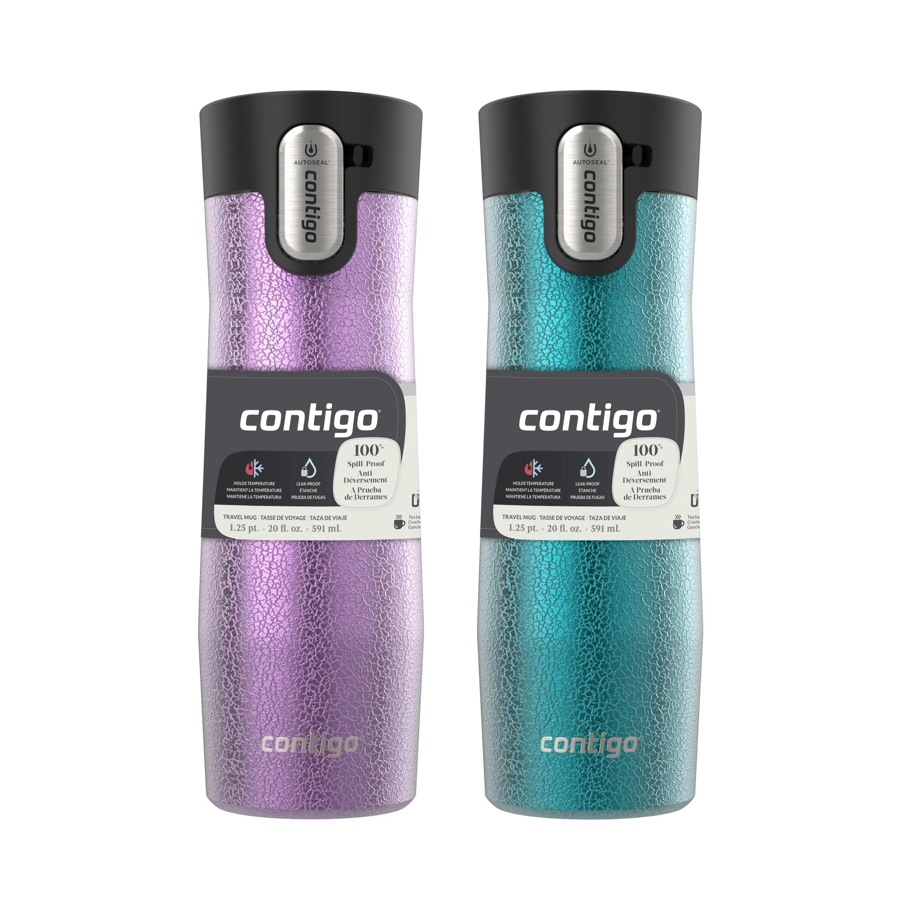 Contigo West Loop 3.0 Stainless Steel Travel Mug with AUTOSEAL Lid, 20oz, 2-Pack