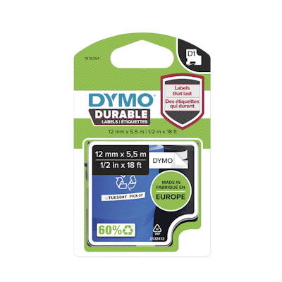 DYMO D1® Durable Industrial Tape labels