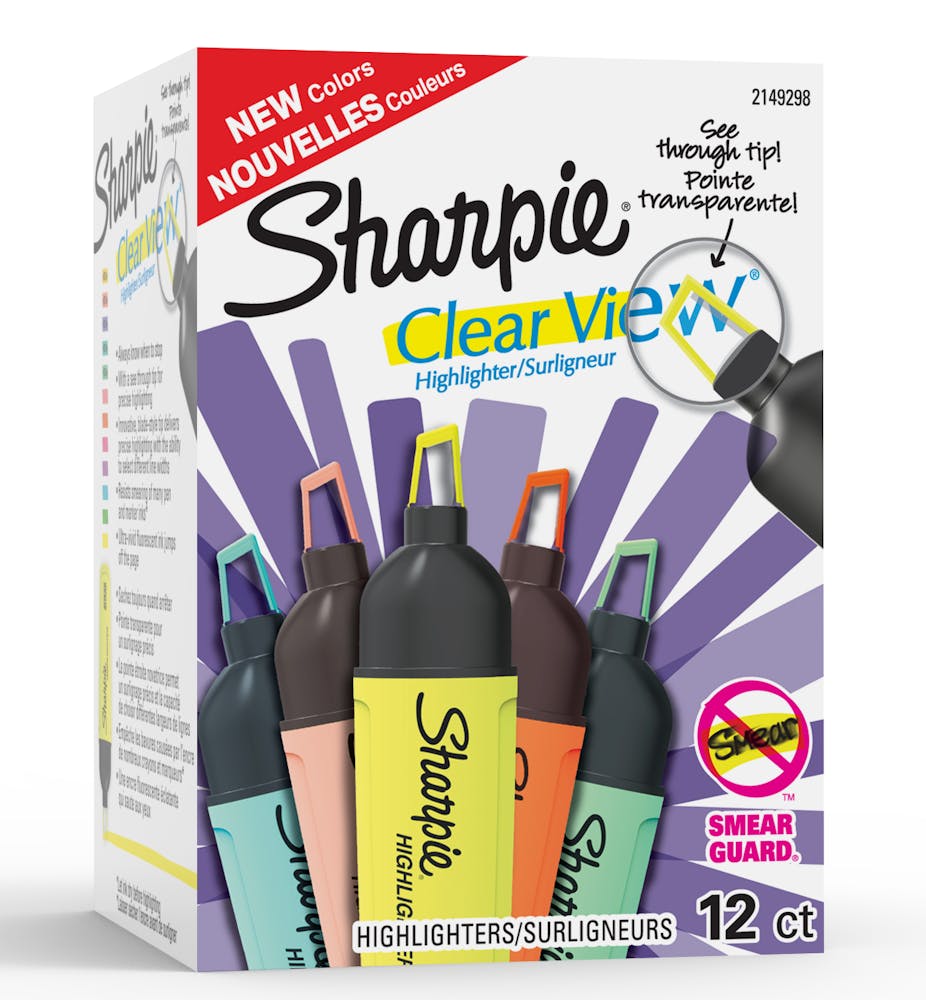 Sharpie Clear View Tank Highlighters, SeeThrough Chisel Tip Sharpie CA