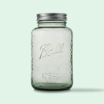 Ball® Color Series 32-Oz Mason Jars, Large Glass Jars with Lids, Regular Mouth Glass Jars Perfect for Canning, Gifting & Decor, 4 Pack, Seafoam