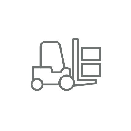 A rendering of a forklift carrying boxes.
