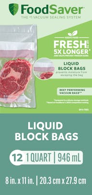 FoodSaver® Liquid Block Vacuum-Seal Quart Bags, 12 Count