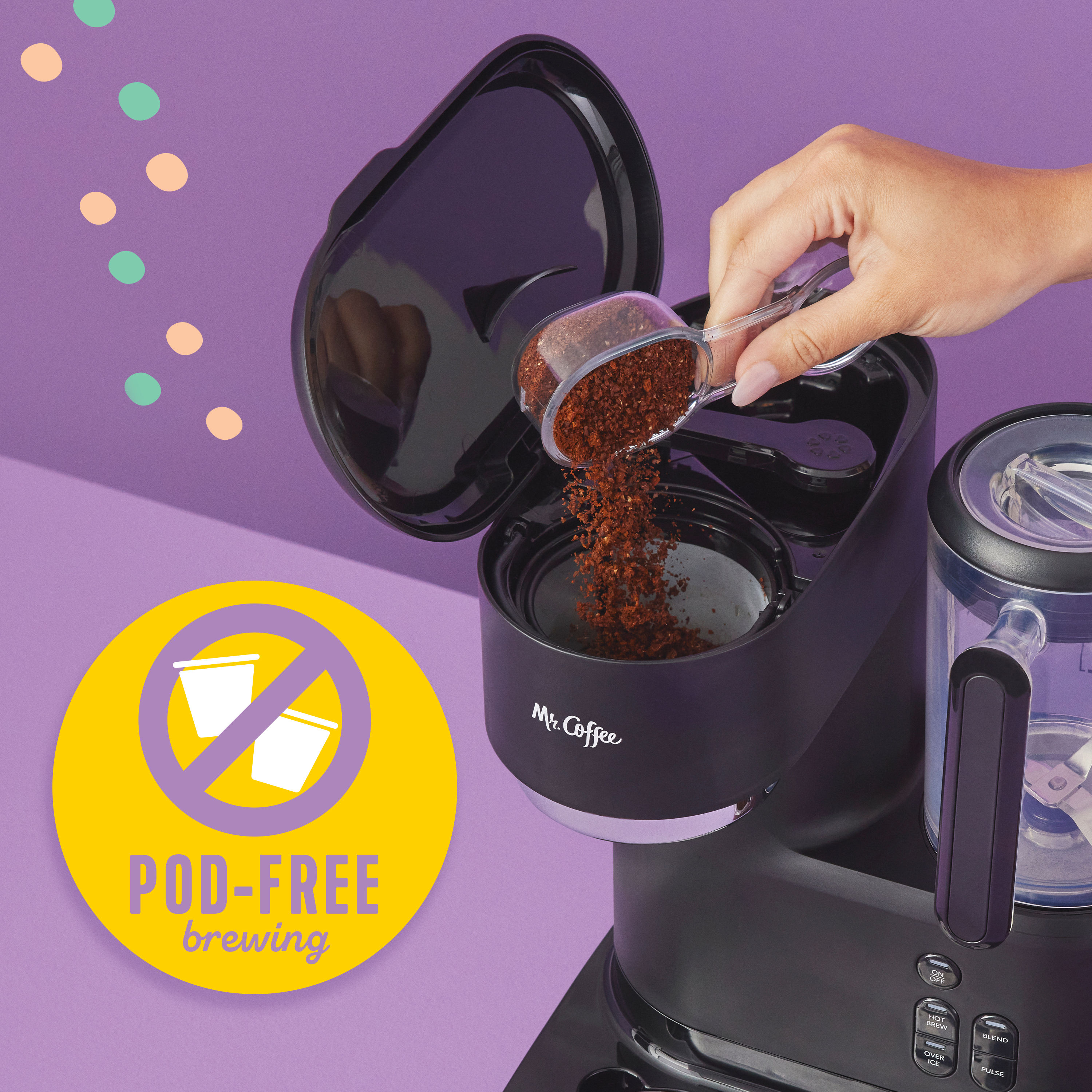 Mr. Coffee Single Serve Frappe Iced and Hot Coffee Maker and Blender Calphalon