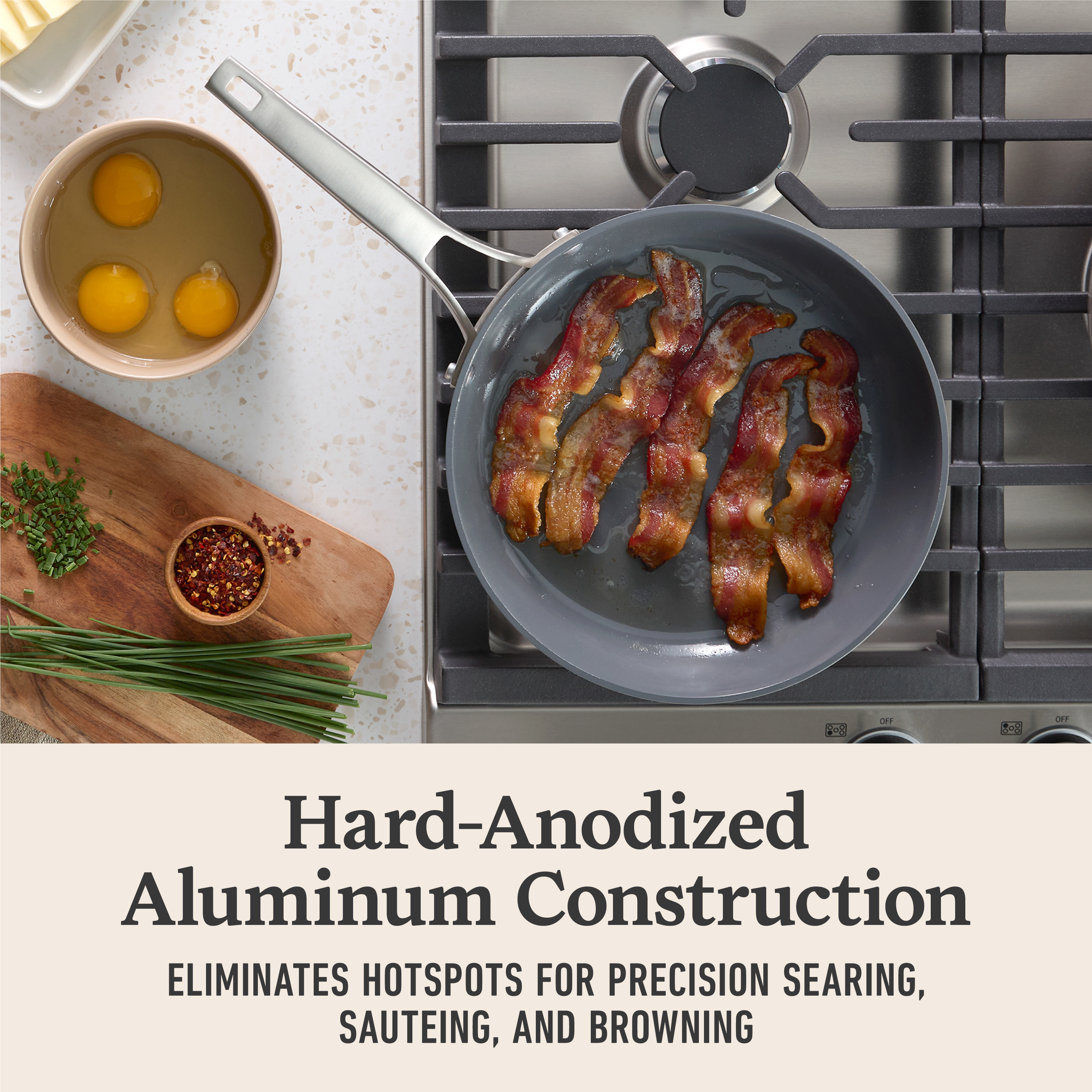 Calphalon プレミアステンレススチール 8インチと10インチ フライパンコンボ並行輸入 Premier Ceramic Nonstick 8\" and 10\" Frying Pan Set, Mushroom Grey