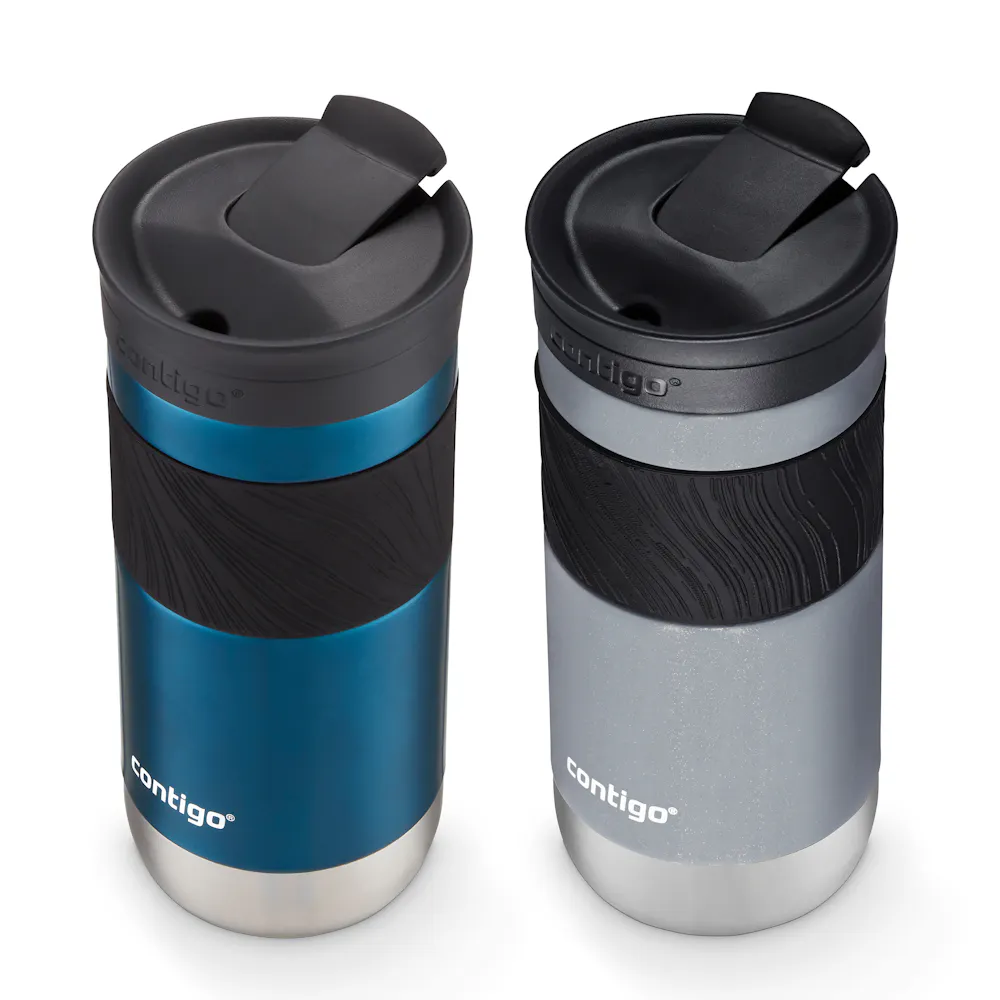 Contigo Byron 2.0 Stainless Steel Travel Mug with SNAPSEAL Lid and Grip, 16oz, 2-Pack