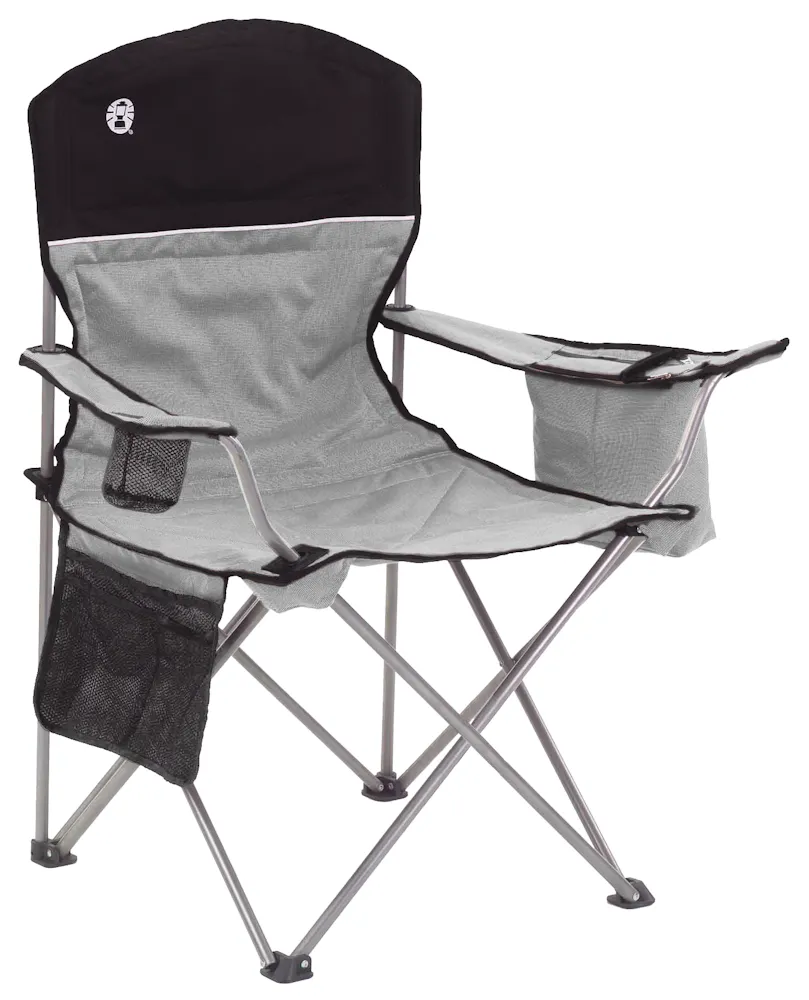 Camping Chair with Built-In 4-Can Cooler, Gray | Coleman
