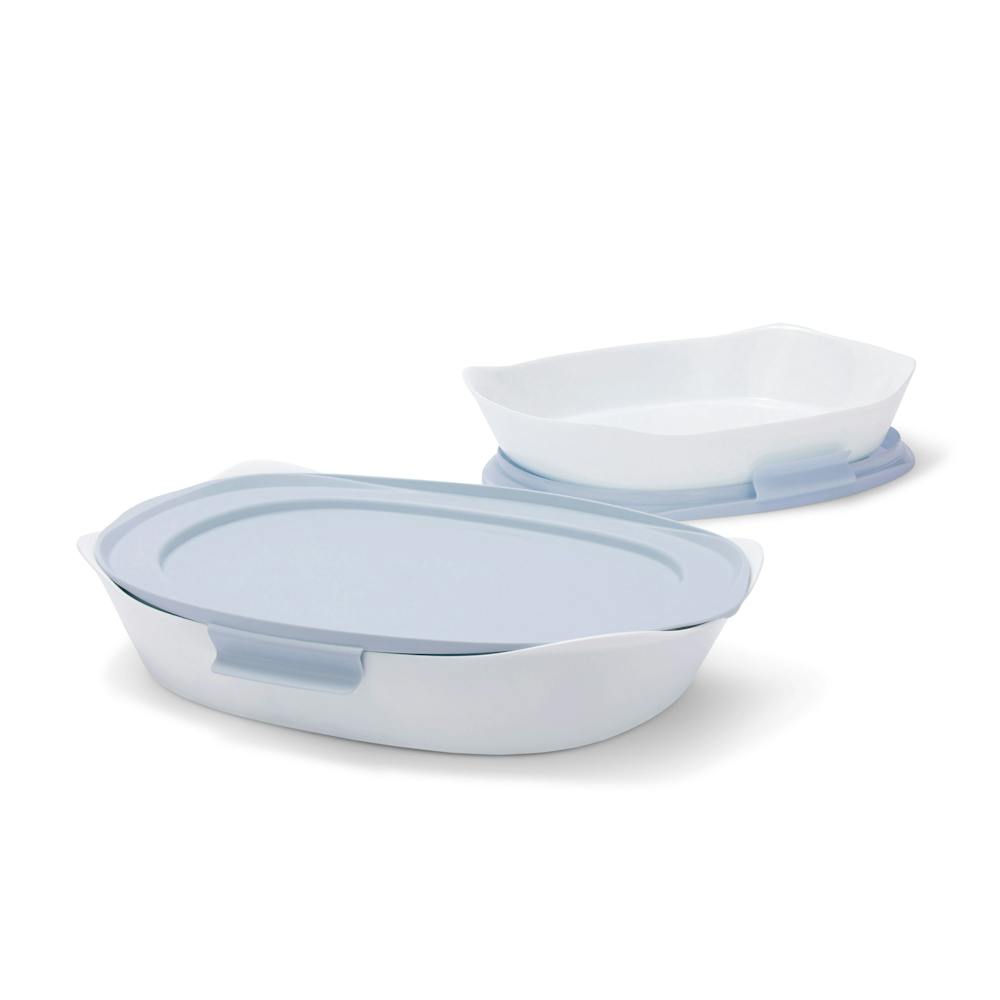 Rubbermaid® DuraLite™ Glass Bakeware, 4-Piece Set with Lids, Baking ...