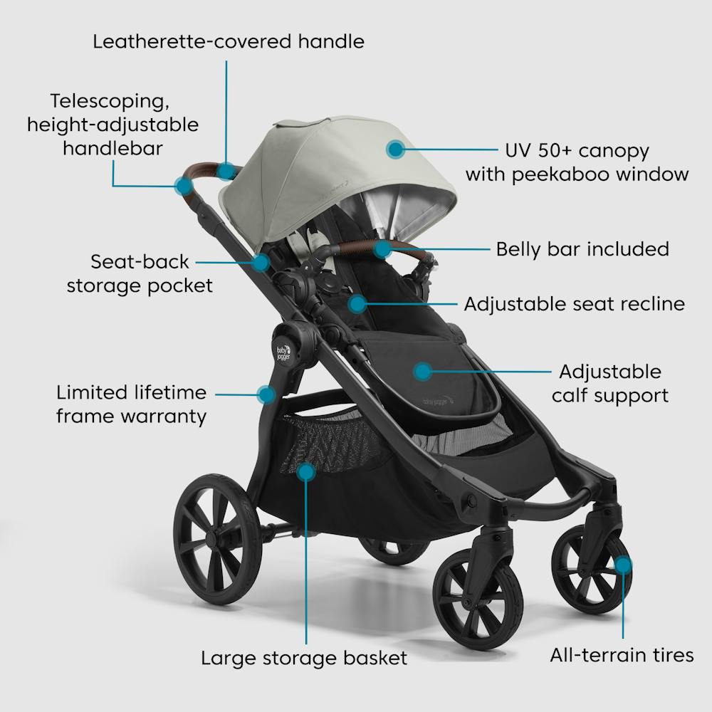 Baby Jogger City Select Single-to-Double Modular Stroller, Eco