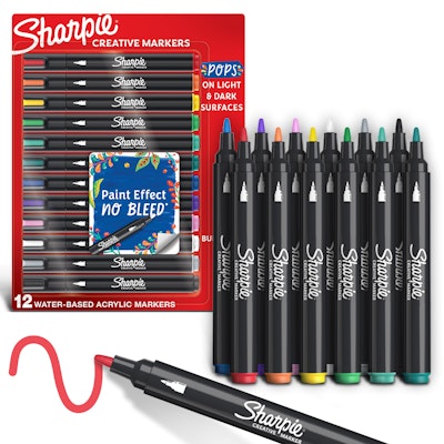 Sharpie Creative Markers, Water-Based Acrylic Markers, Bullet Tip