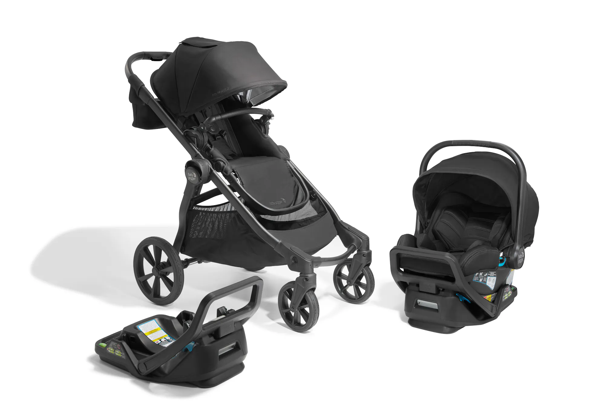city select 2 travel system, eco collection, infant essentials bundle  includes city go 2 infant car seat, extra car seat base, belly bar &  parent console | Baby Jogger