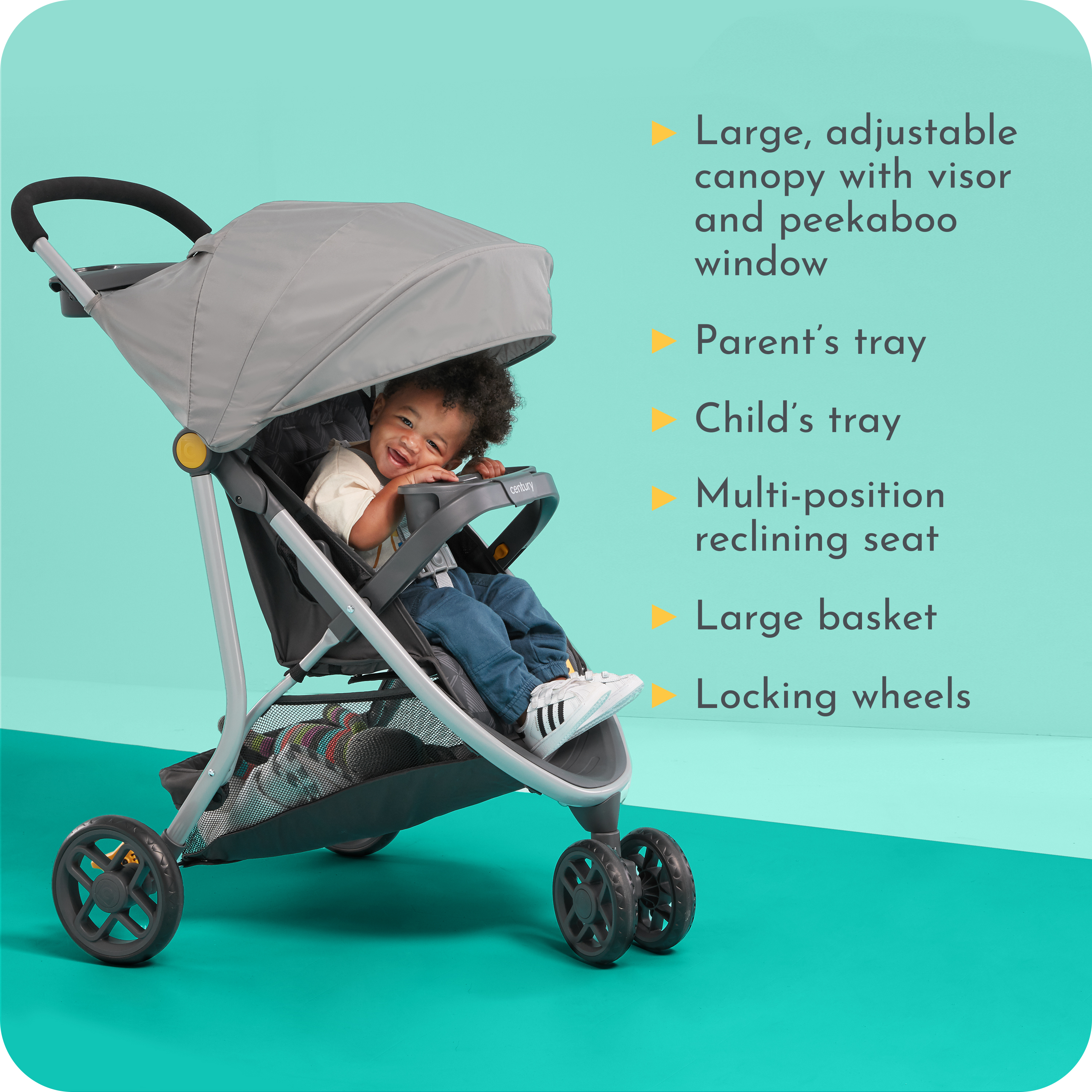 Century Stroll On 3 Wheel 2 in 1 Lightweight Travel System