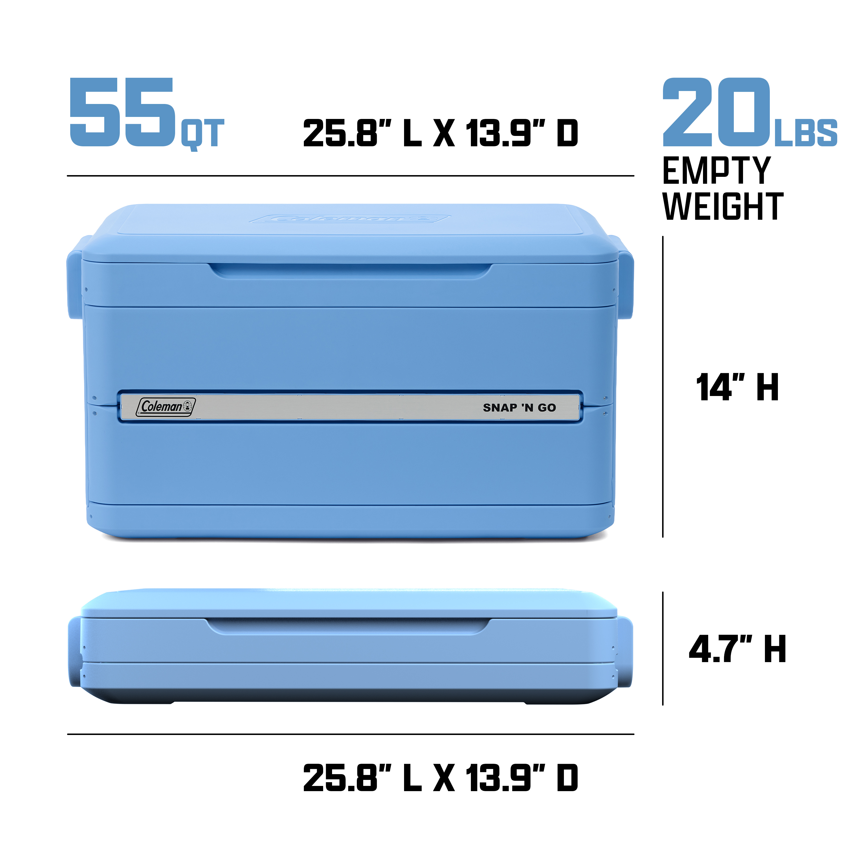 Snap 'N Go 55-Quart Collapsible Hard Cooler | Coleman
