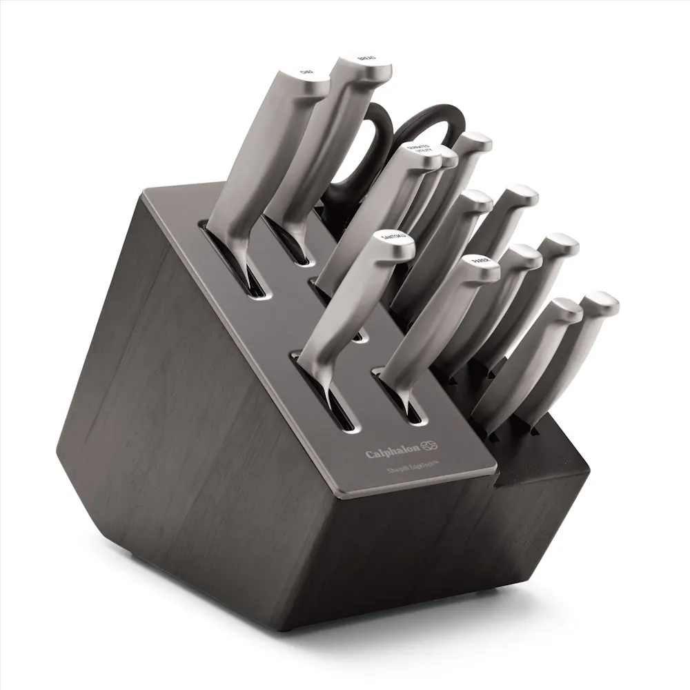 Premier by Calphalon® 15-Piece Knife Set with SharpIN Edgetech™, Stainless Steel Handles