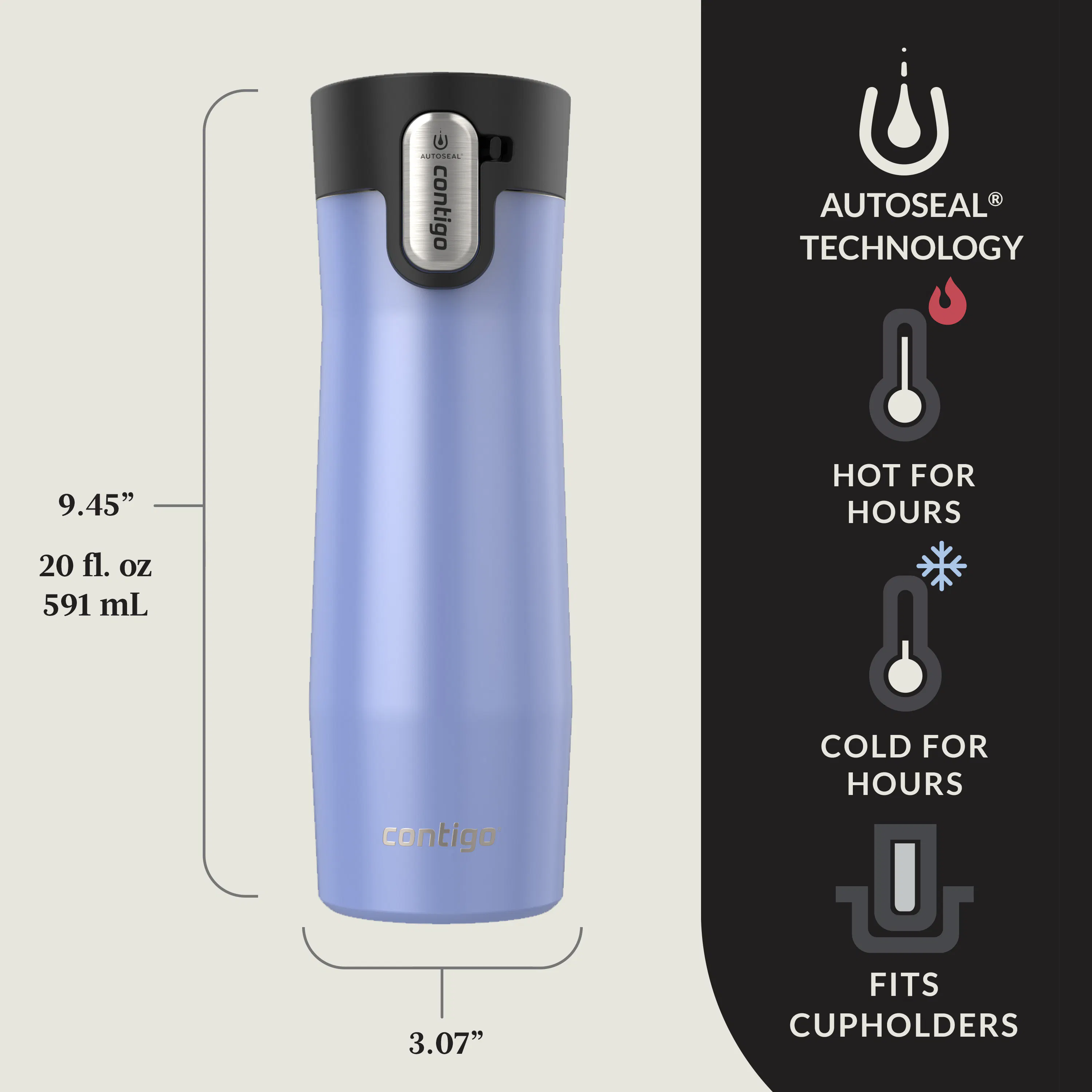 Contigo West Loop 3.0 Stainless Steel Travel Mug with AUTOSEAL Lid, 20oz,  2-Pack | Coleman