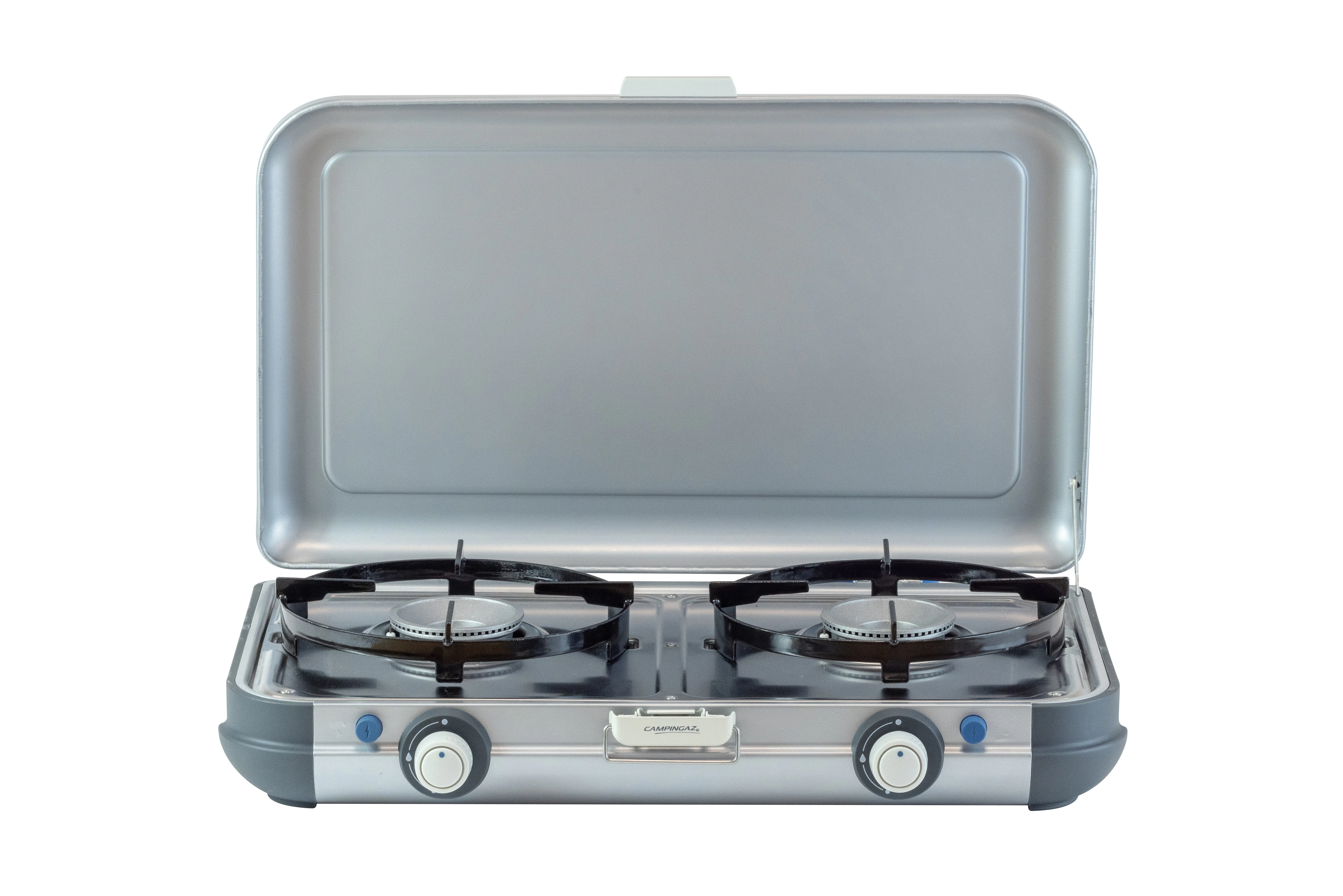 STAHLWERK CK-700 ST Réchaud Camping 2-en-1 Gaz + Électrique - Kit Complet Casserole, Poêles, Trépied & Sac De Transport