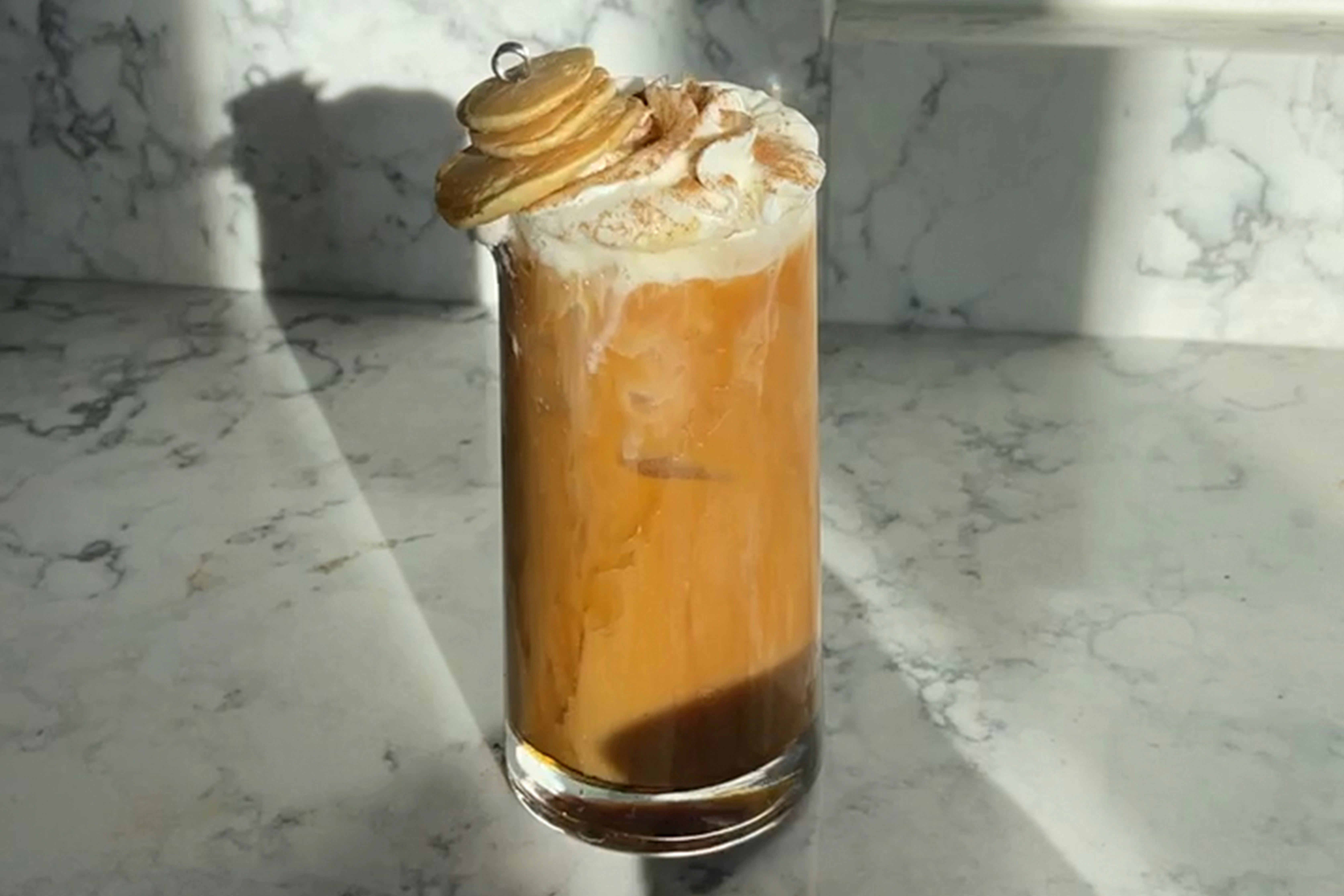 Pancake iced coffee