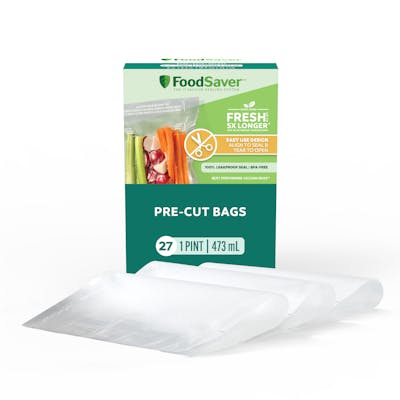 FoodSaver® Pint Pre-Cut Vacuum Seal Bags, 27 Pack