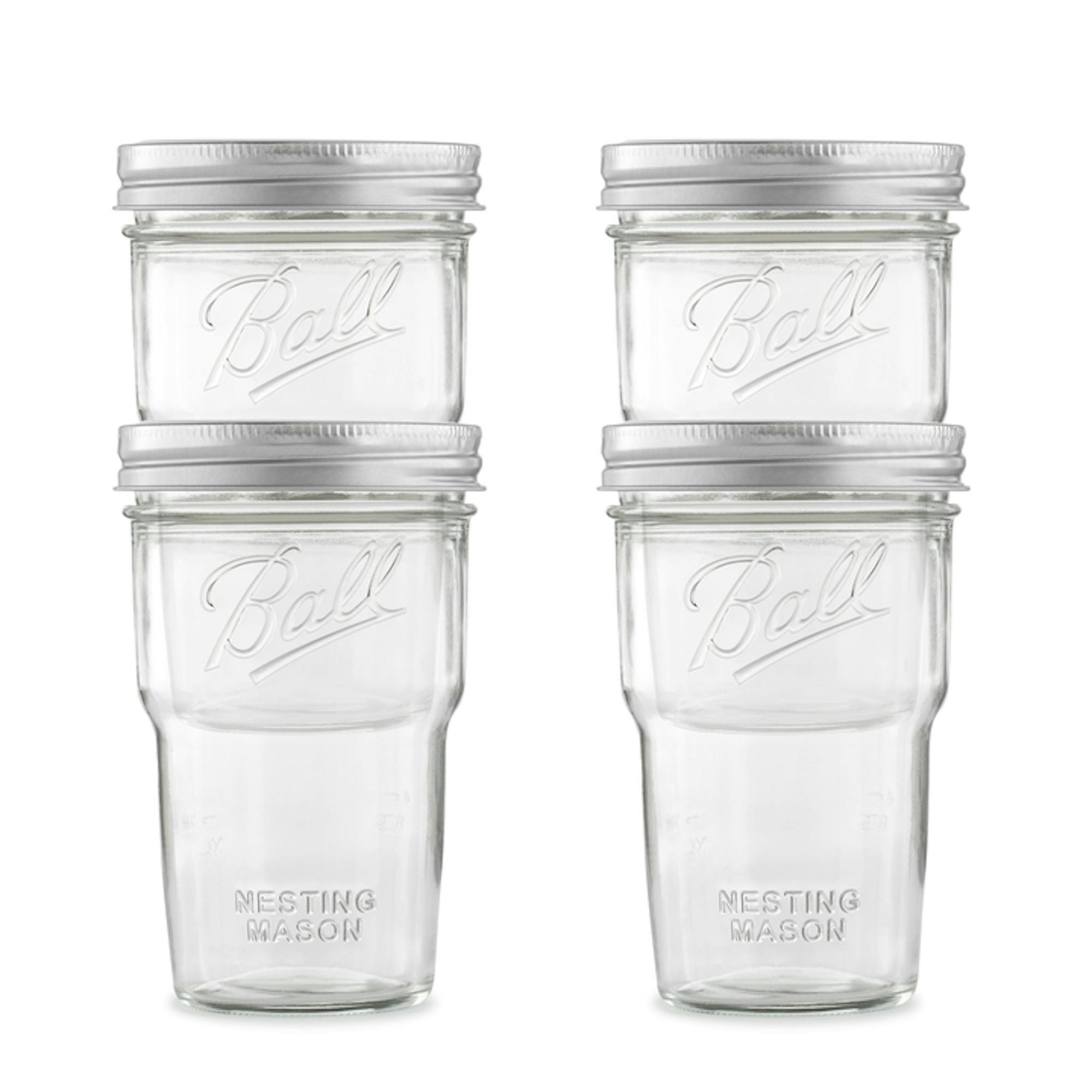 Ball社　ネスティングジャー　4個入りx4箱 Ball® Nesting Mason Jars & Lids, Wide Mouth 16oz Pint / 4pk