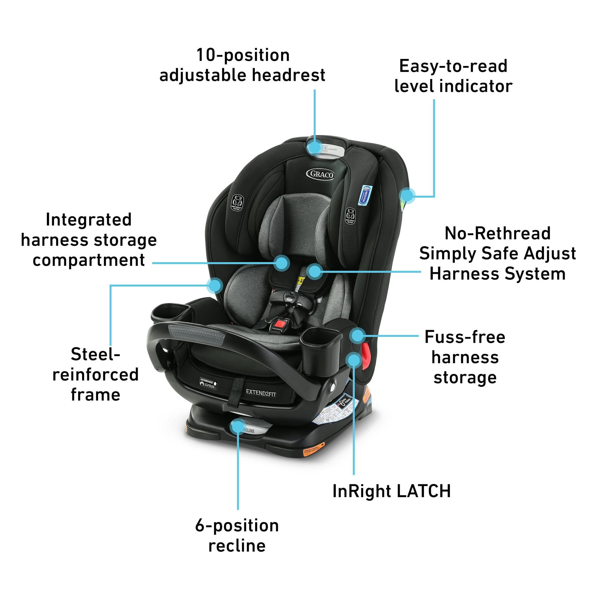 Extend2Fit 3 in 1 Car Seat featuring Anti Rebound Bar Graco Baby