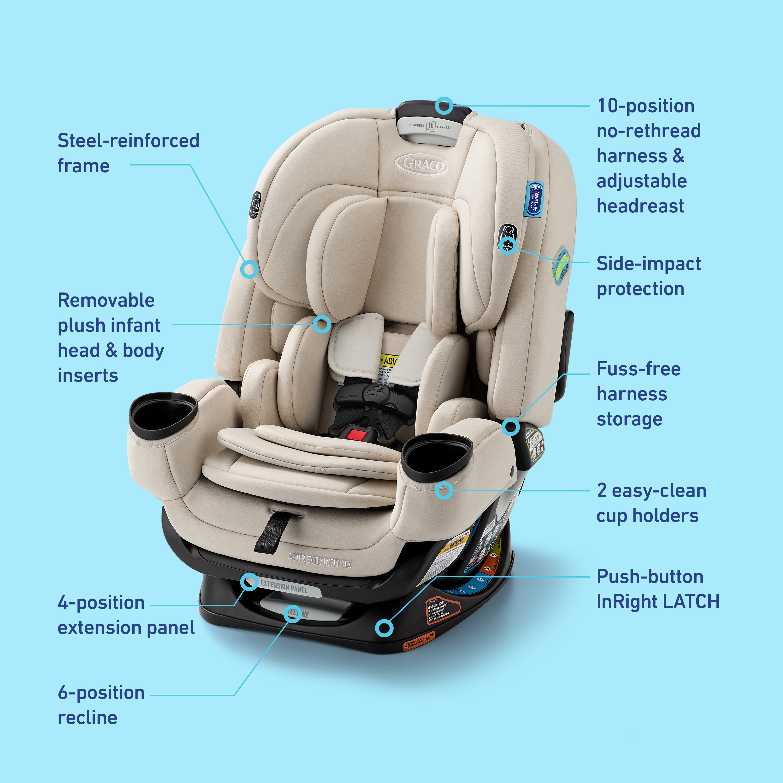 4Ever® Extend2Fit® 4-in-1 Car Seat | Graco Baby