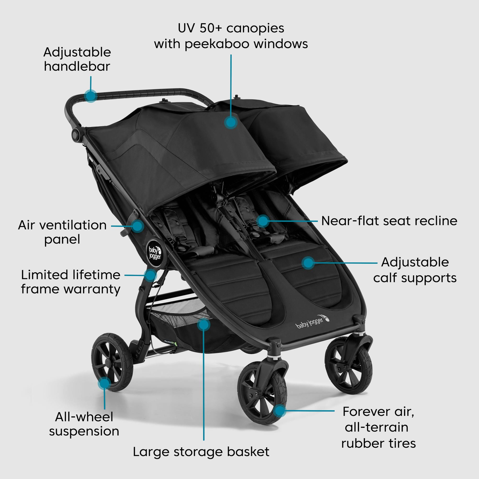 city mini® GT2 double stroller | Baby Jogger