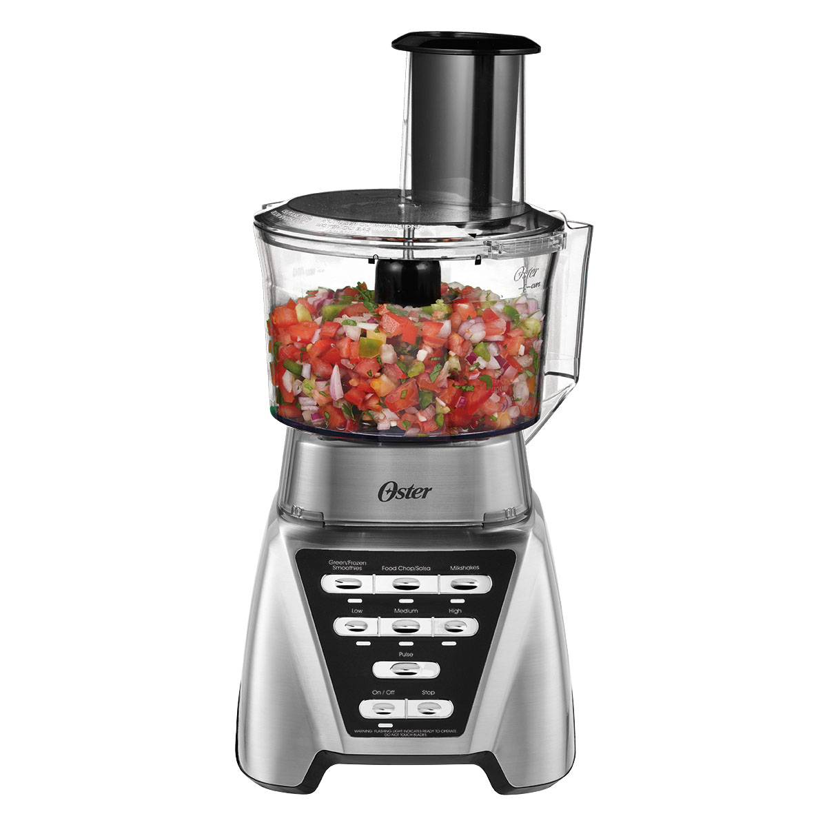 Oster® Pro 1200 Blender with 3 Pre-Programmed Settings, Blend-N-Go™ Cup and  5-Cup Food Processor, Brushed Nickel | Oster