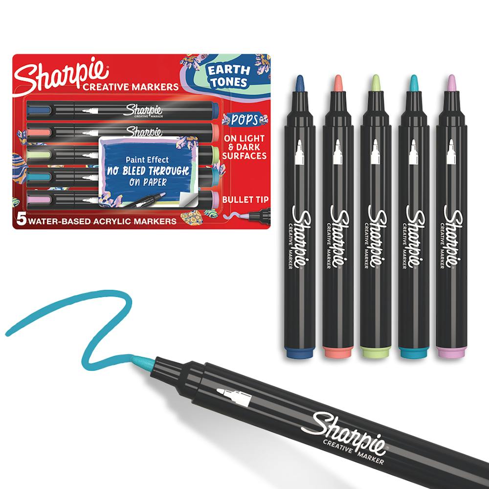 Sharpie Creative Markers, Acrylic, Earth Tones, Bullet Tip | Sharpie