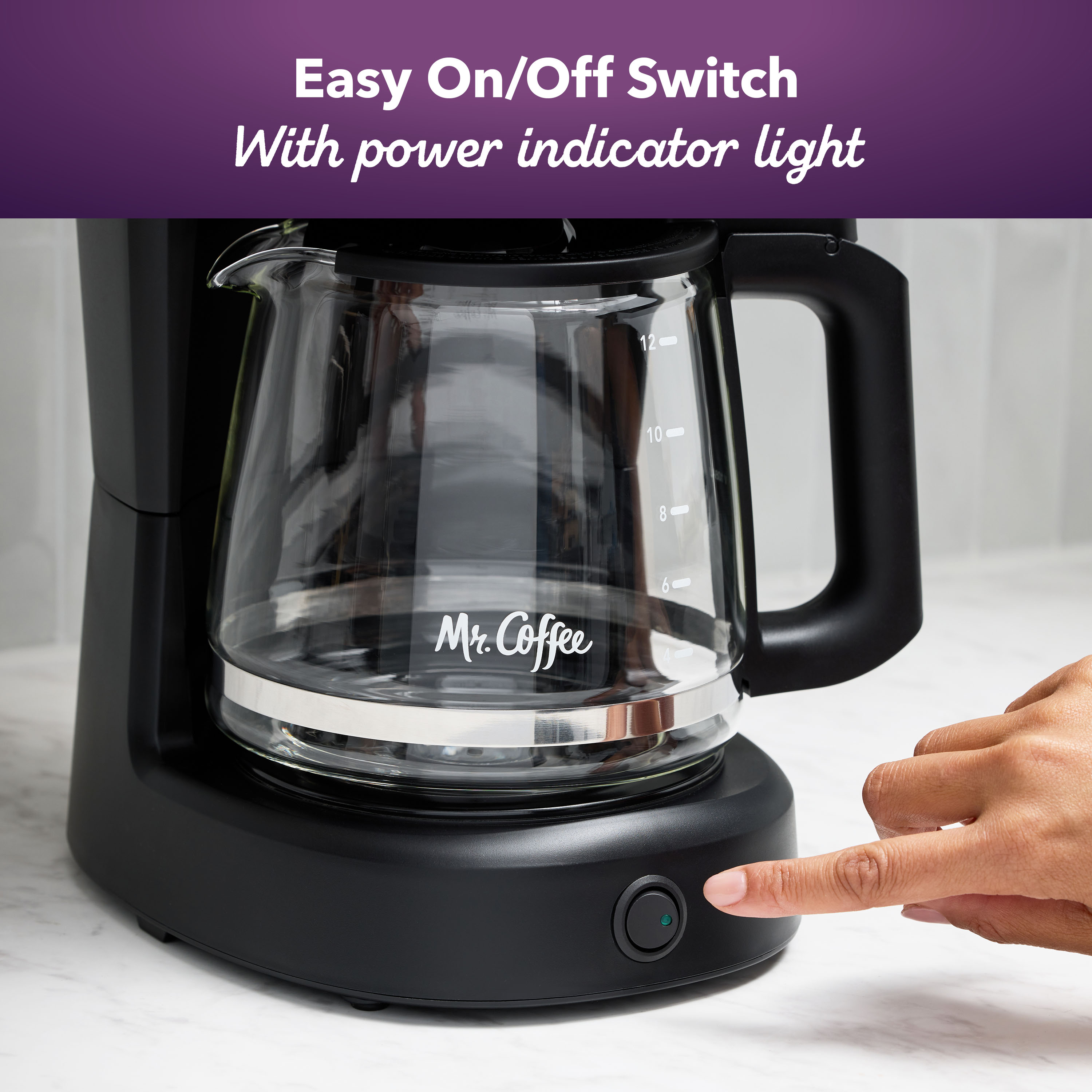 Mr. Coffee® Switch Coffee Maker, 12-Cup Coffee Maker, Black
