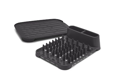 Rubbermaid® Antimicrobial Dish Drying Rack with Drainboard, Raven Grey, 2-Piece Set