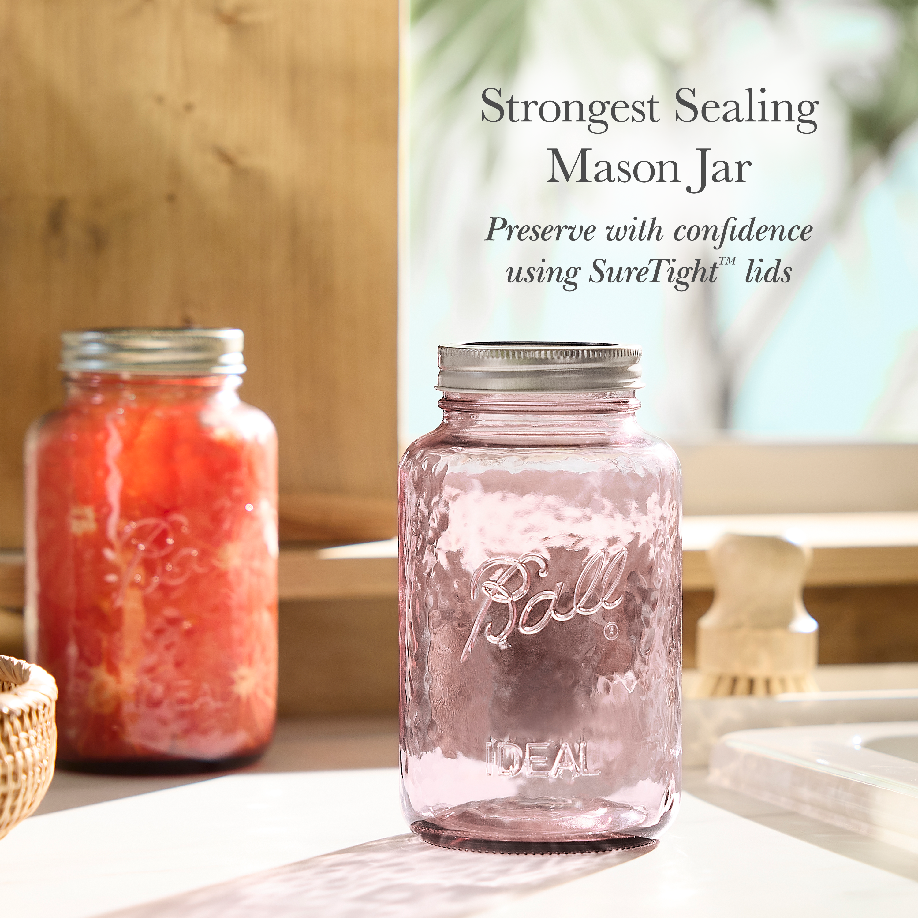 Ball® Color Series 32-Oz Mason Jars, Large Glass Jars with Lids