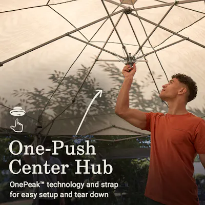 Pinch-free set up and take down. Robust steel frame.