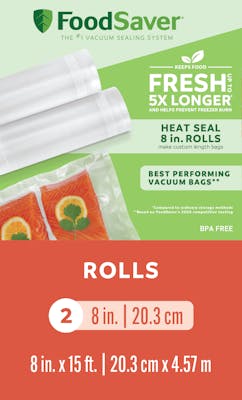 FoodSaver®  8" x 15' Vacuum Seal Roll, 2 Pack