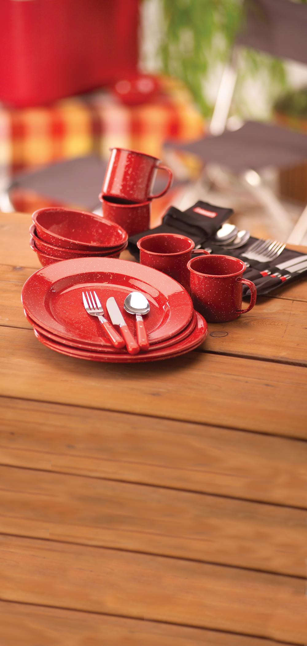 24-Piece Enamel Dinnerware Set