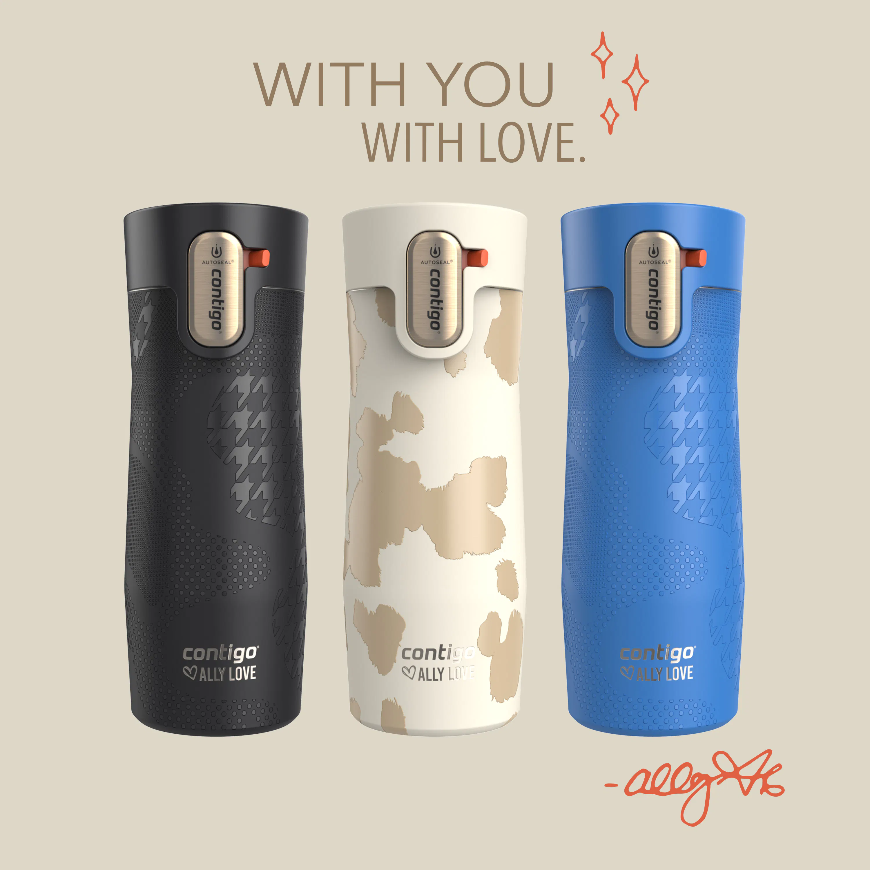 Contigo x Ally Love West Loop 3.0 Stainless Steel Travel Mug with AUTOSEAL Easy-Clean Lid, 16oz