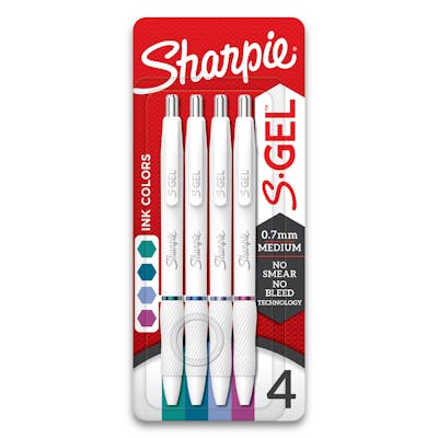 Sharpie S-Gel, White Fashion Barrel, Medium Point (0.7mm)