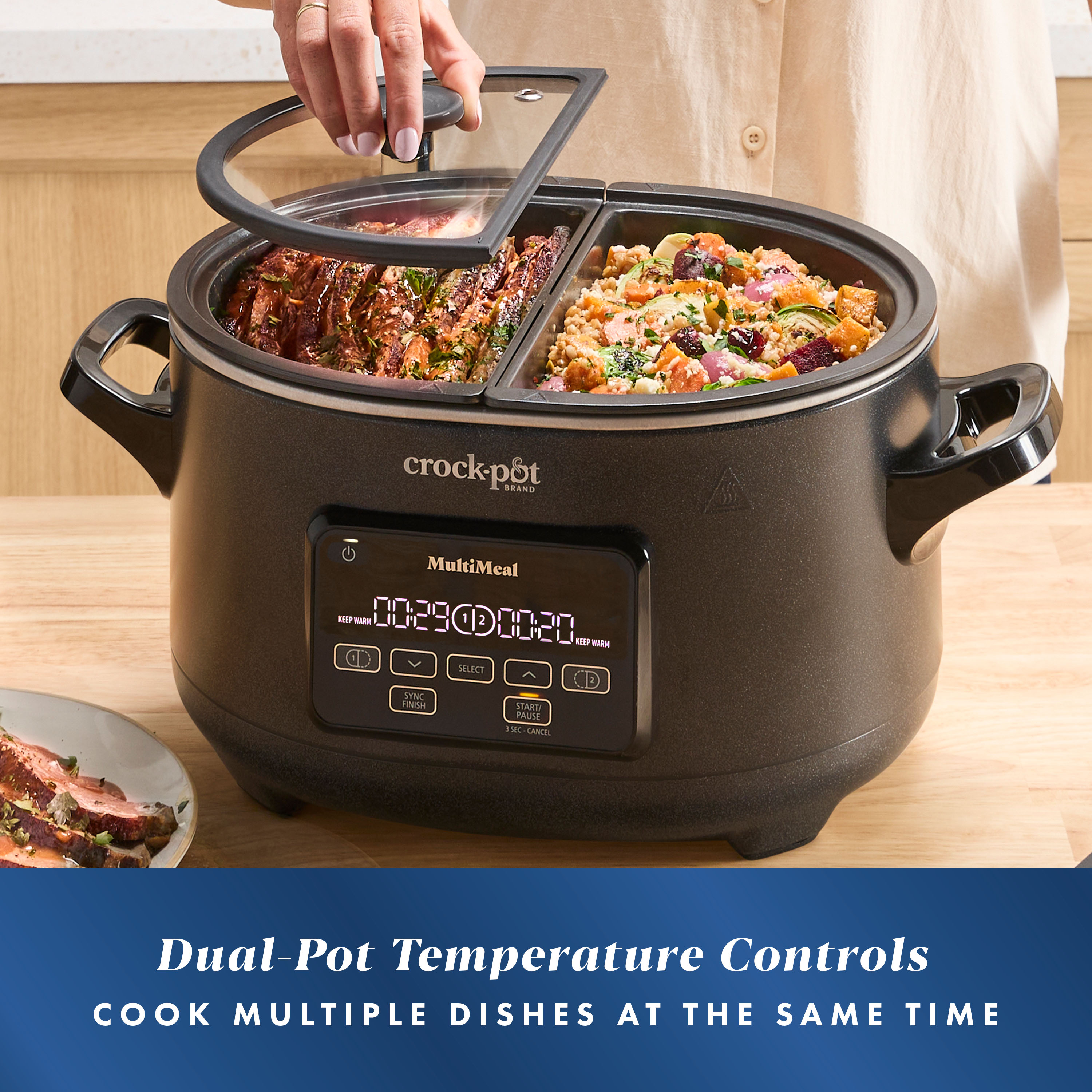 Crock Pot MultiMeal Multicooker and Programmable Slow Cooker Speckled Black Crock Pot